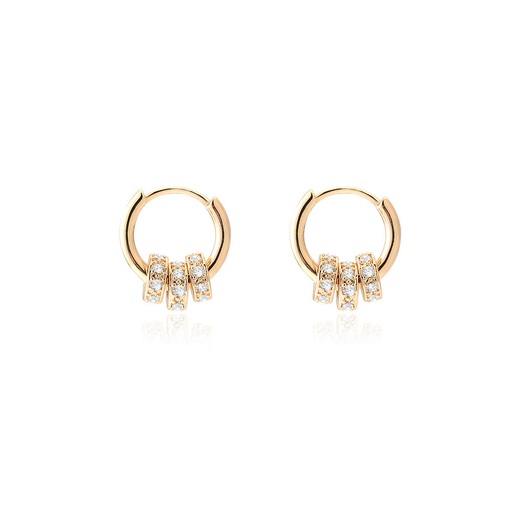 Open Circle Earrings With Movable Rings